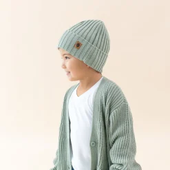 Hot Kyte Baby Chunky Knit Ribbed Beanie in Thyme