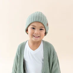 Hot Kyte Baby Chunky Knit Ribbed Beanie in Thyme