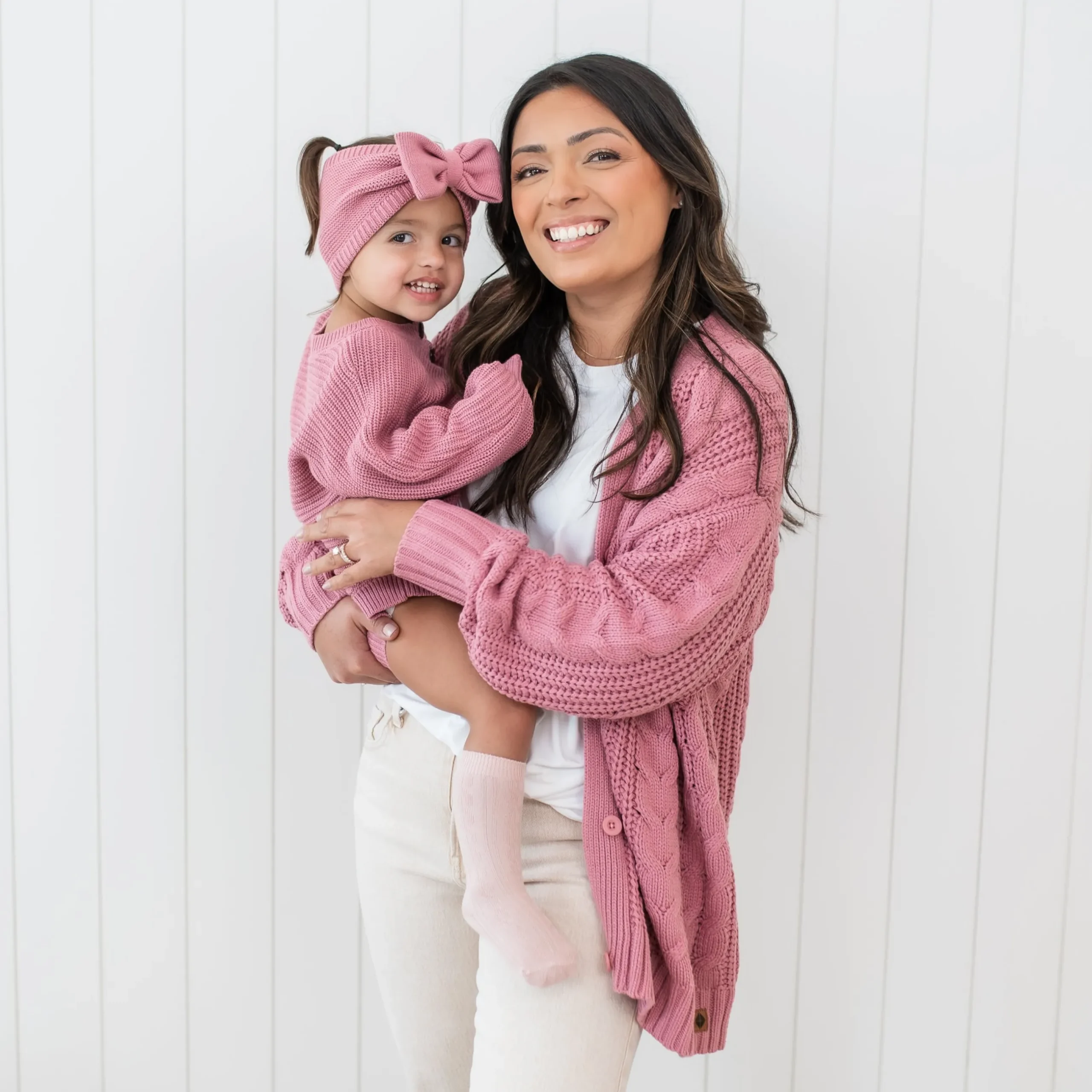 Hot Kyte Baby Chunky Knit Romper in Apple Blossom