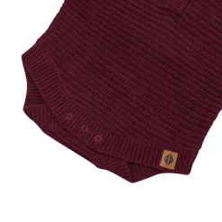 New Kyte Baby Chunky Knit Romper in Burgundy
