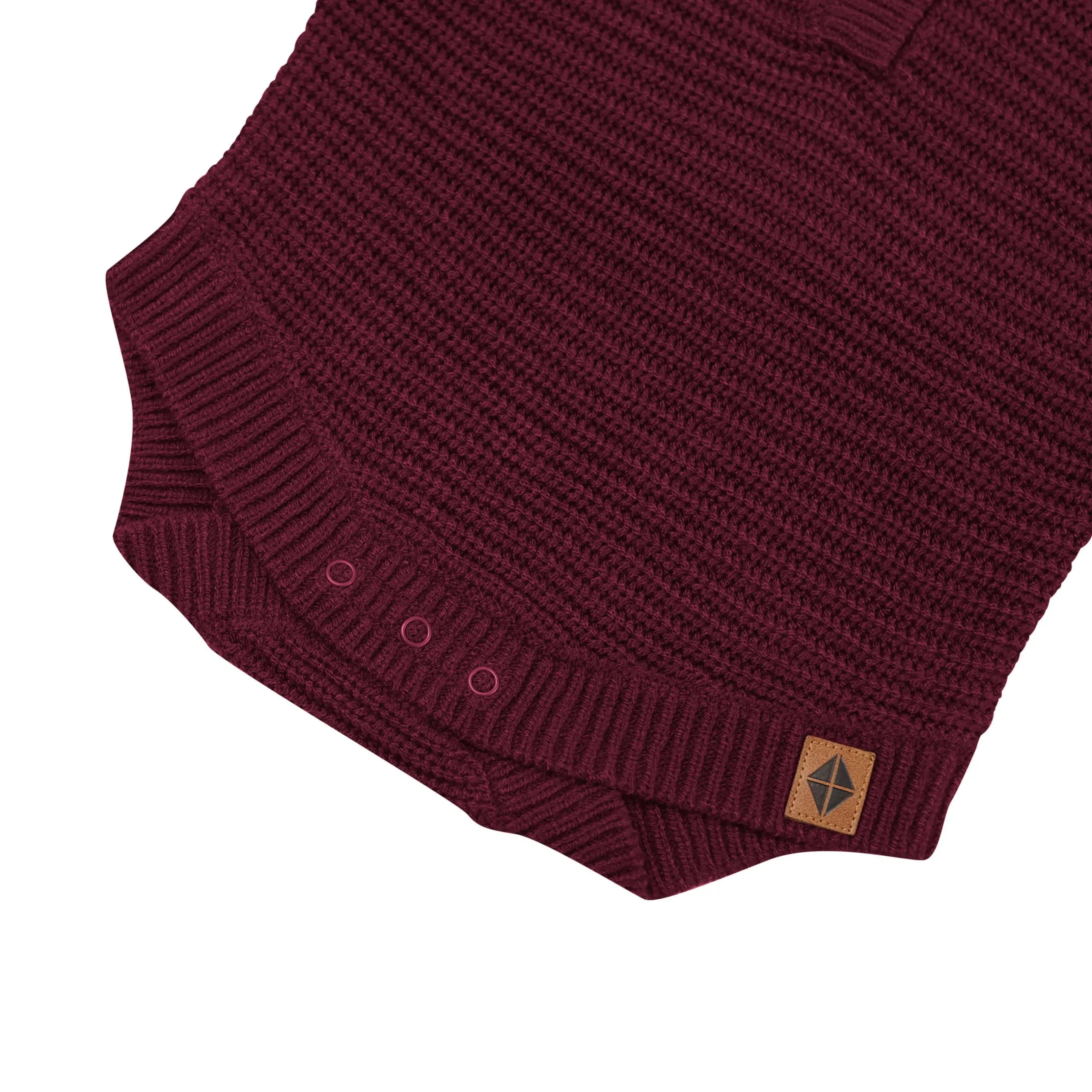 New Kyte Baby Chunky Knit Romper in Burgundy