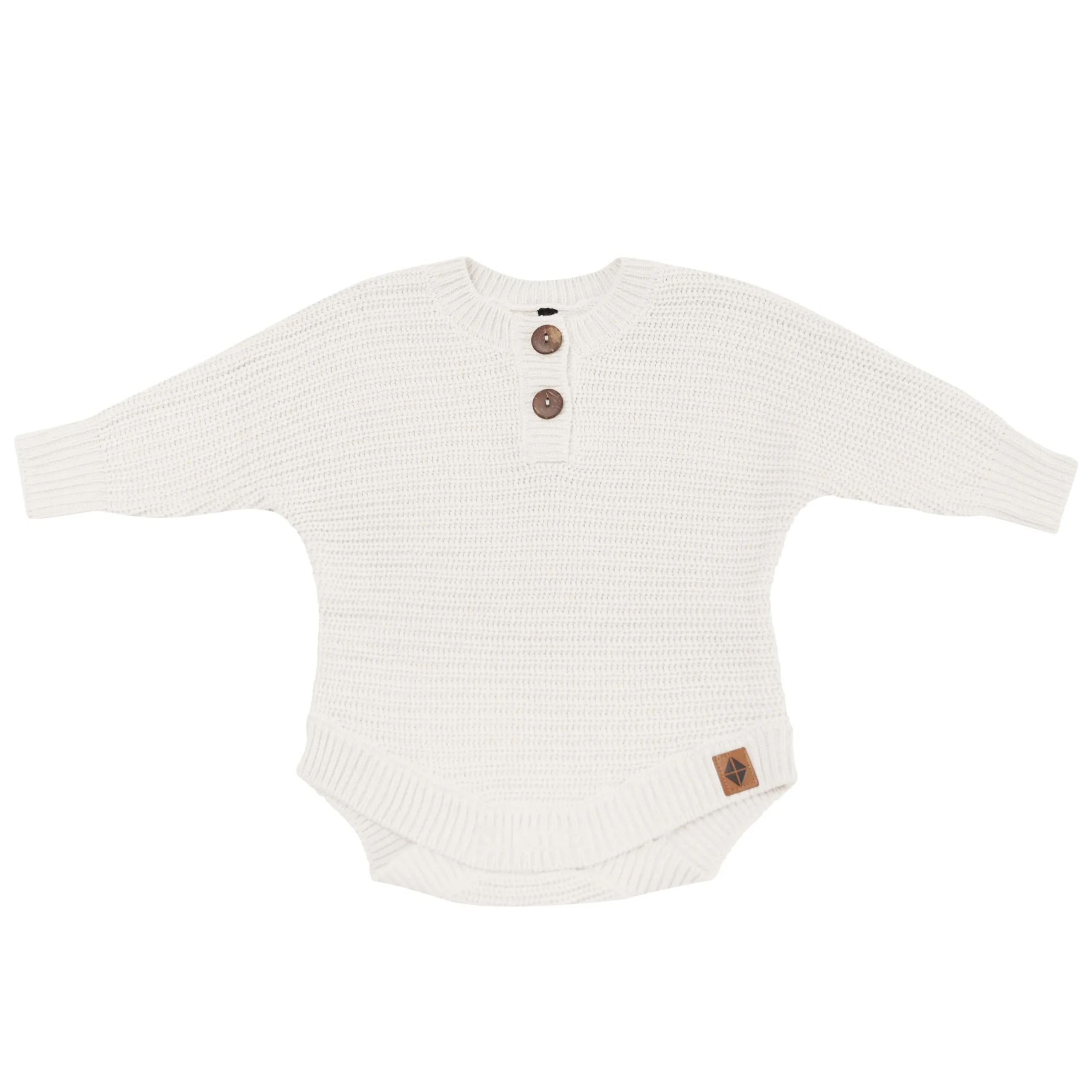 New Kyte Baby Chunky Knit Romper in Oat