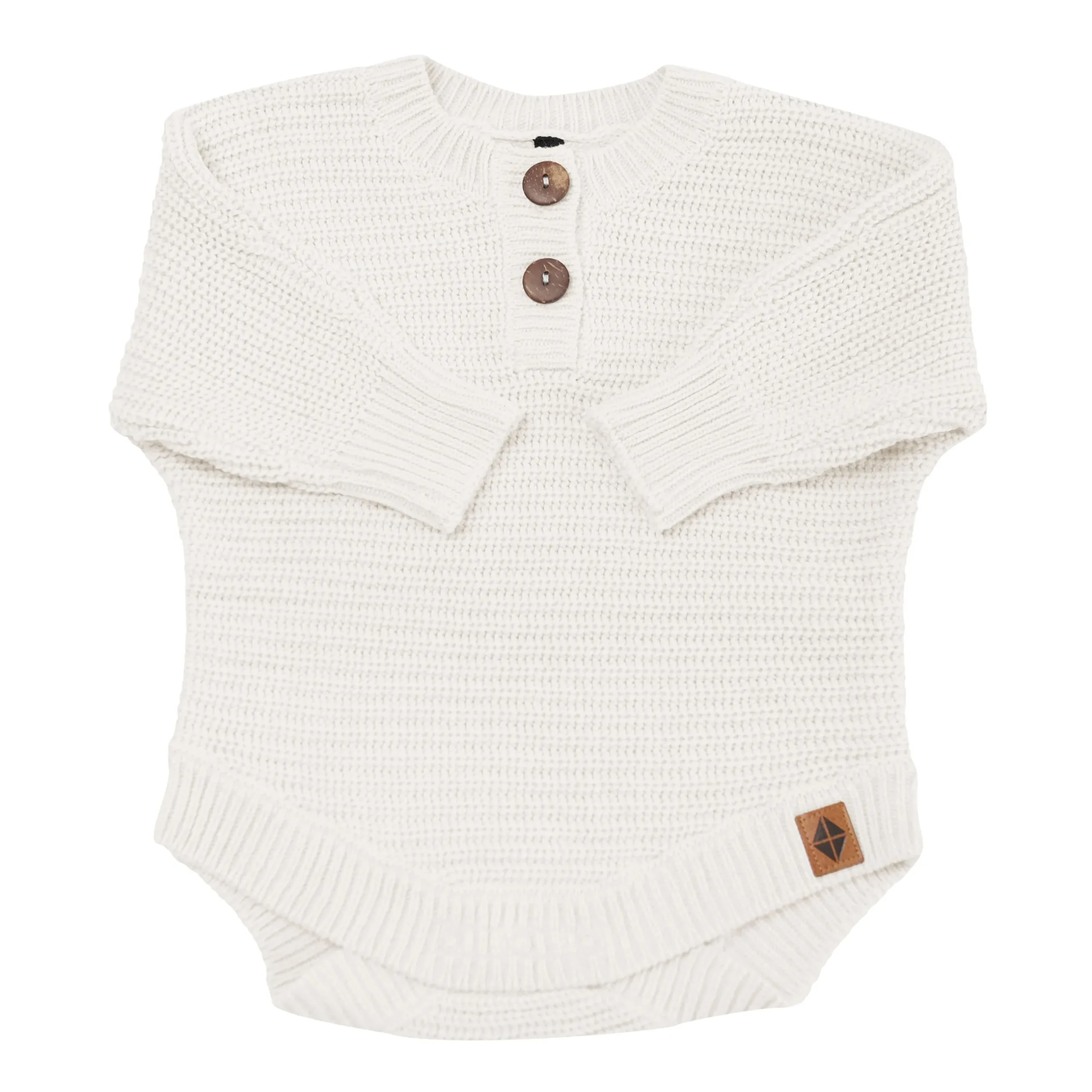 New Kyte Baby Chunky Knit Romper in Oat