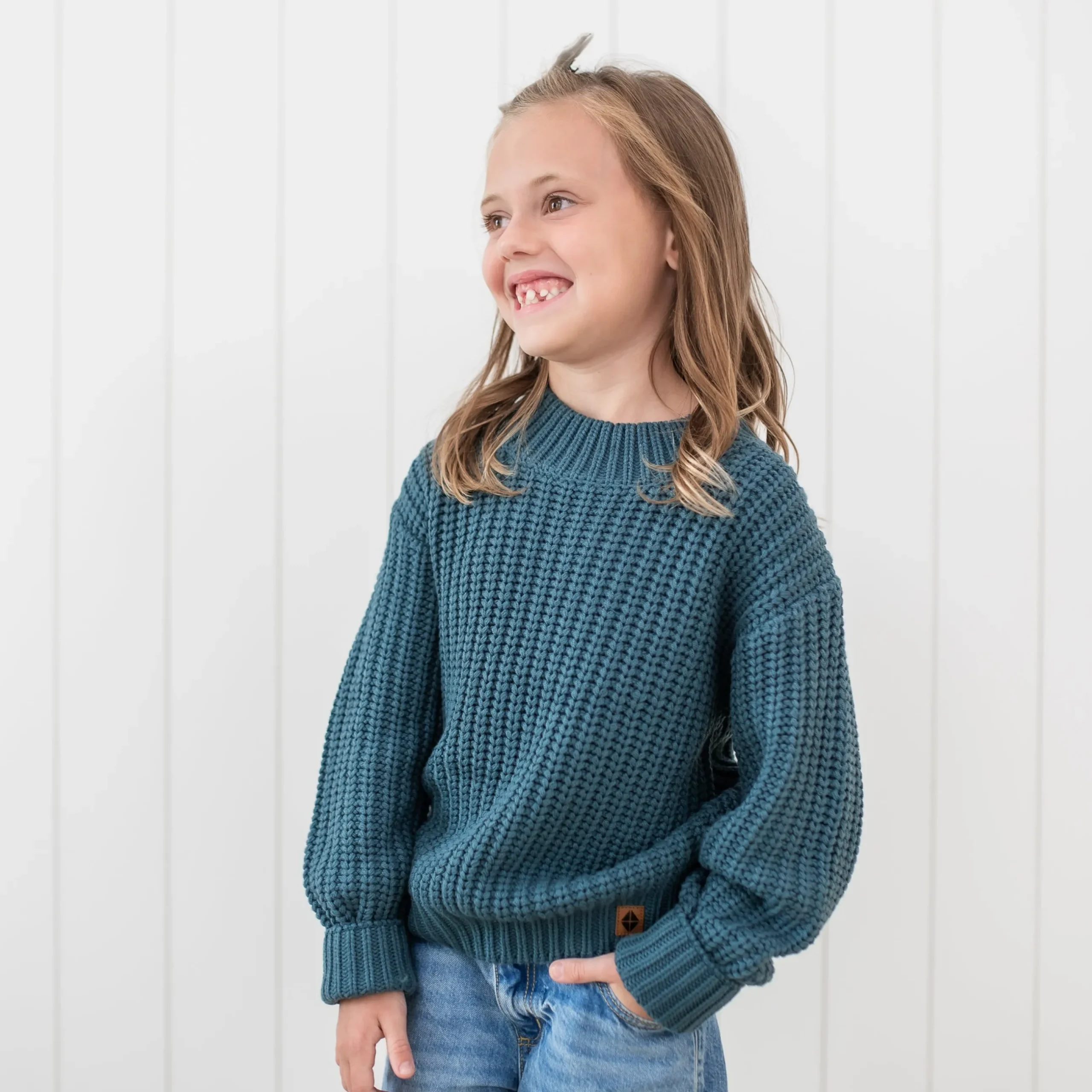 Kyte Baby Chunky Knit Sweater in Atlantic