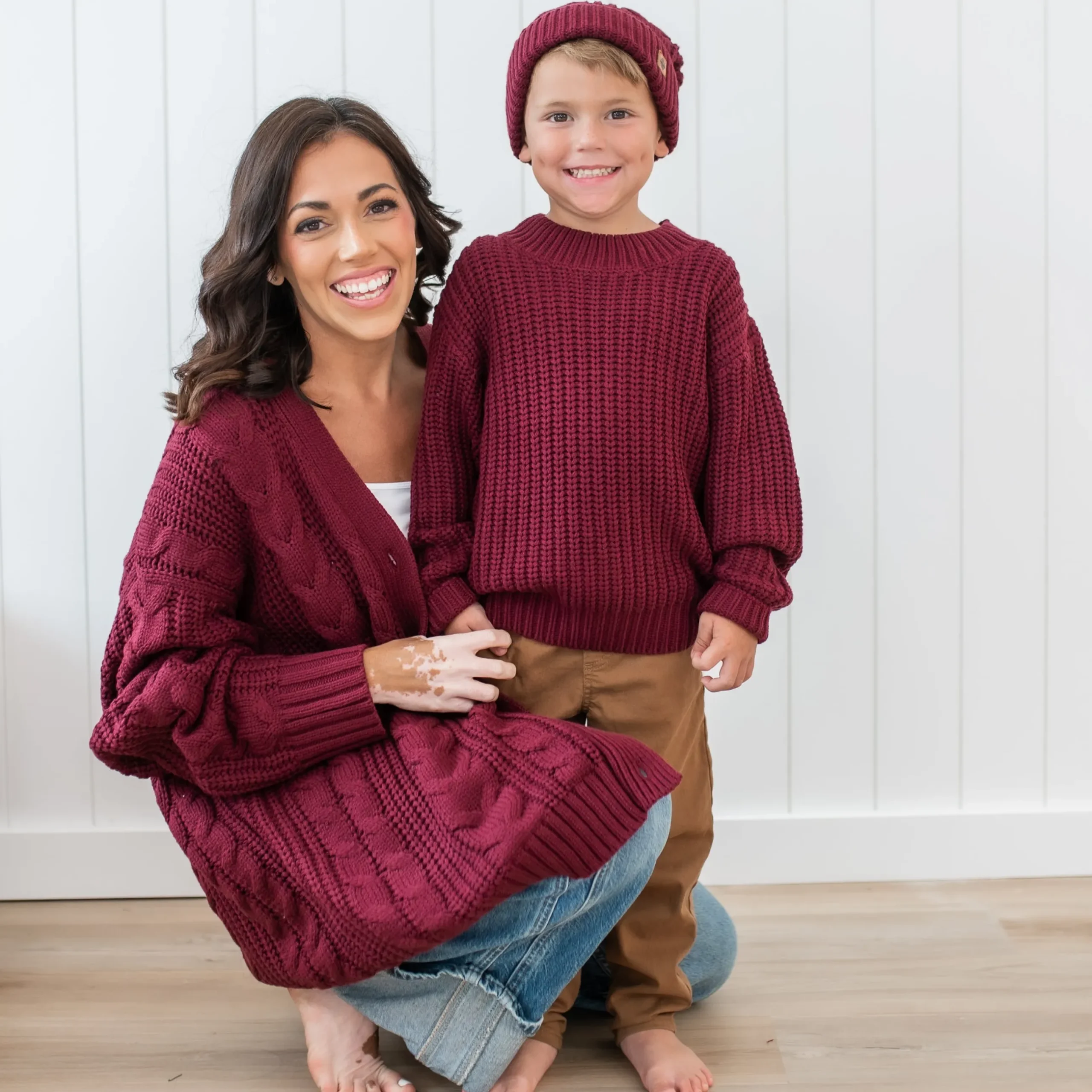 Sale Kyte Baby Chunky Knit Sweater in Burgundy