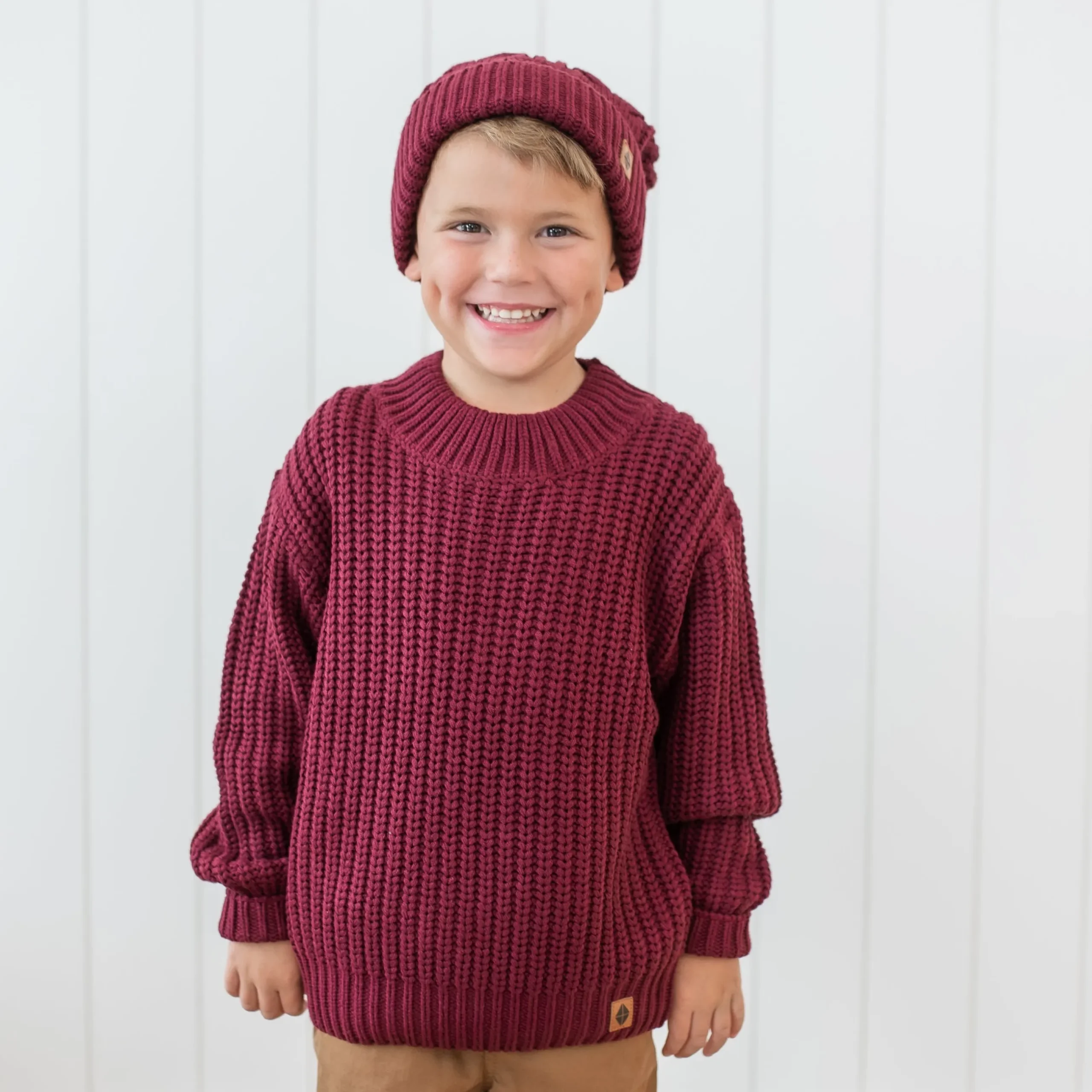 Sale Kyte Baby Chunky Knit Sweater in Burgundy
