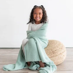 Outlet Kyte Baby Chunky Knit Toddler Blanket in Sage