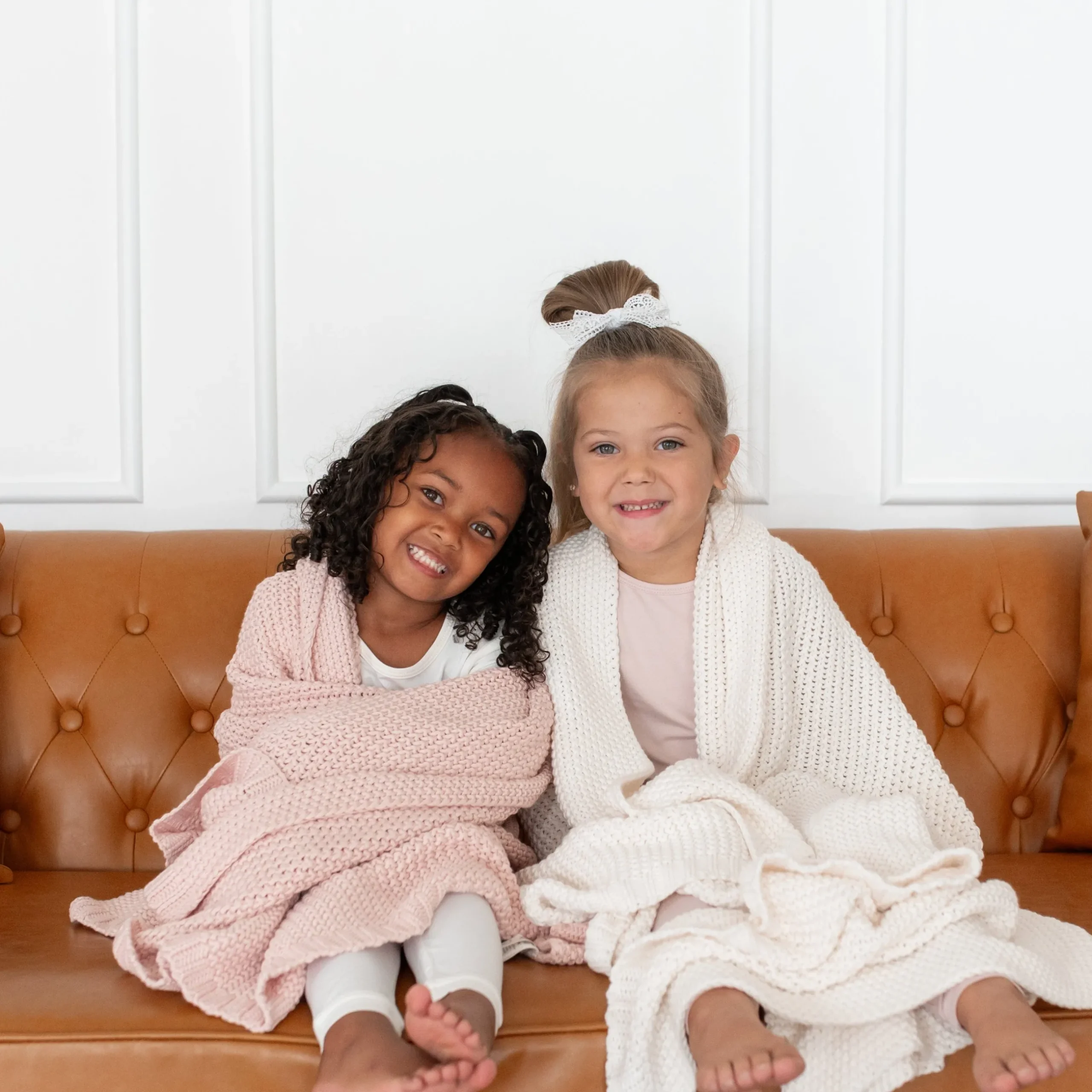 Hot Kyte Baby Chunky Knit Toddler Blanket in Blush