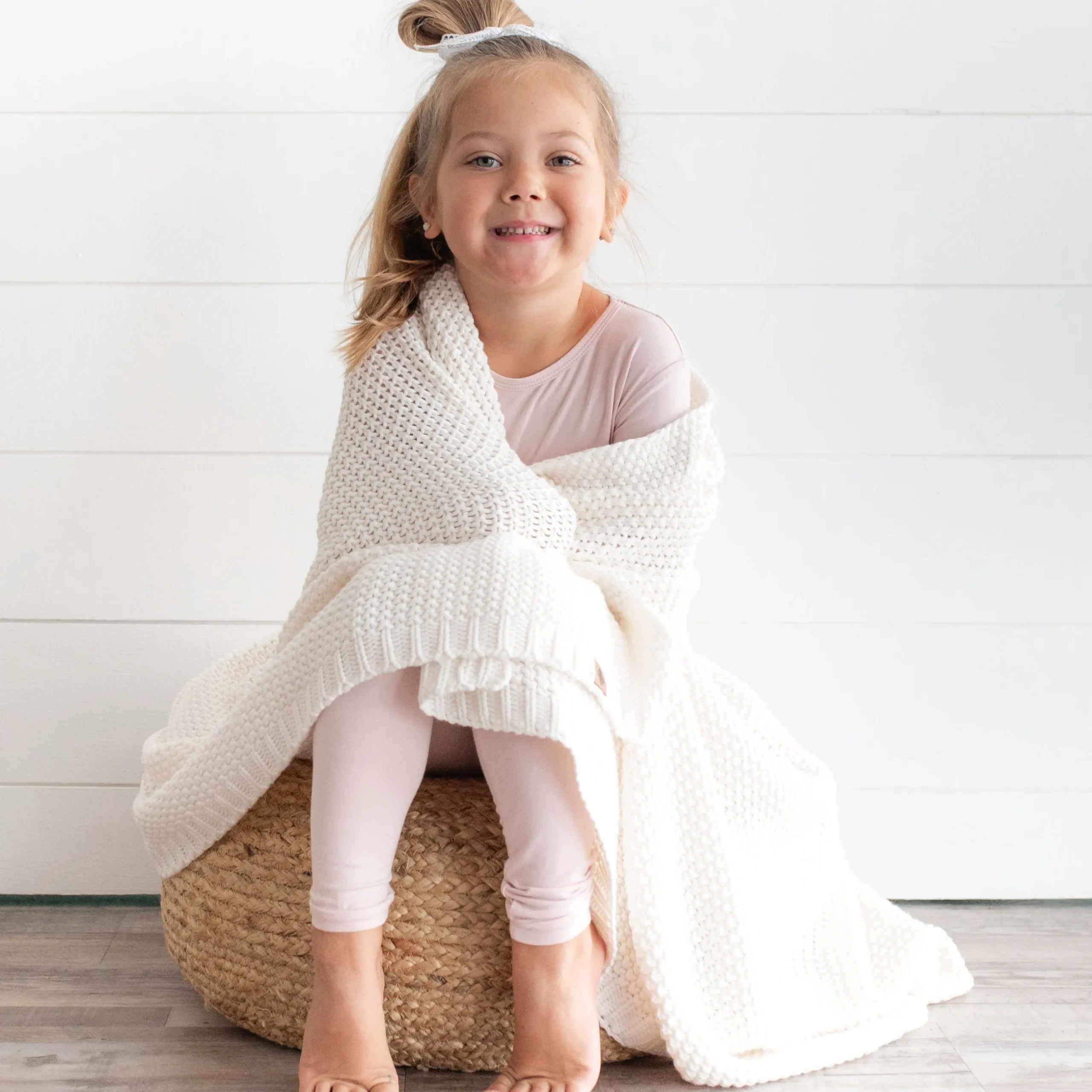 Outlet Kyte Baby Chunky Knit Toddler Blanket in Cloud
