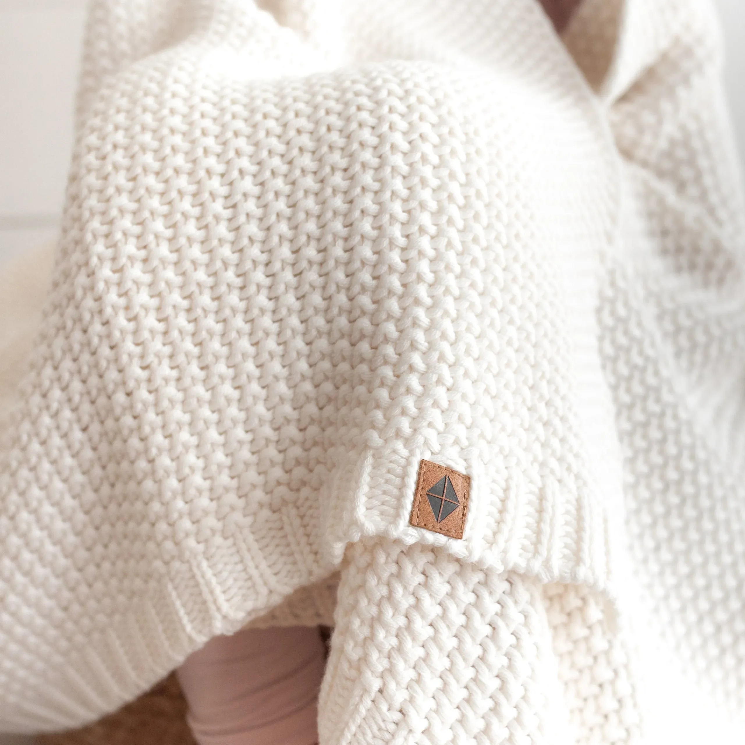 Outlet Kyte Baby Chunky Knit Toddler Blanket in Cloud