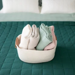 Hot Kyte Baby Chunky Knit Toddler Blanket in Oat