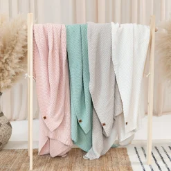 Hot Kyte Baby Chunky Knit Toddler Blanket in Oat