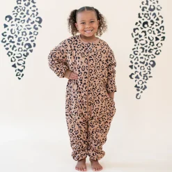 Best Kyte Baby Cozy Playsuit in Latte Leopard