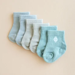 New Kyte Baby Crew Socks Combo 3-Pack in Neutral Neutral: Oat/Storm/Sage