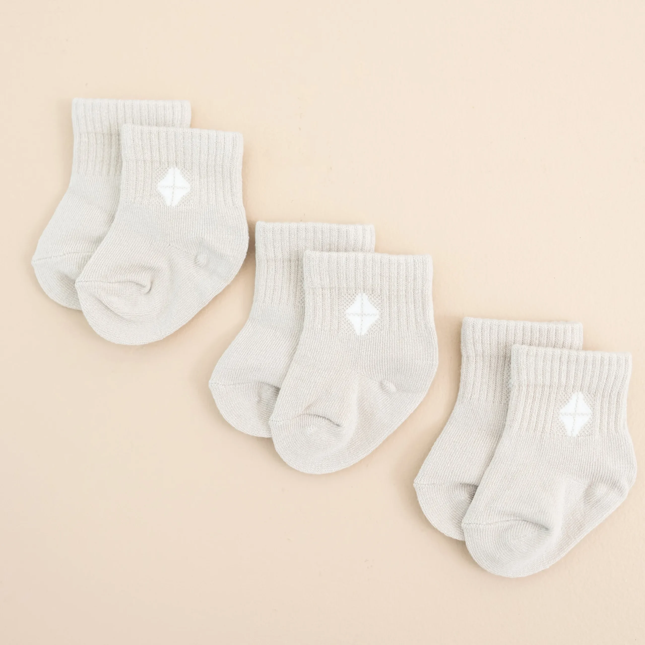 New Kyte Baby Crew Socks Combo 3-Pack in Oat