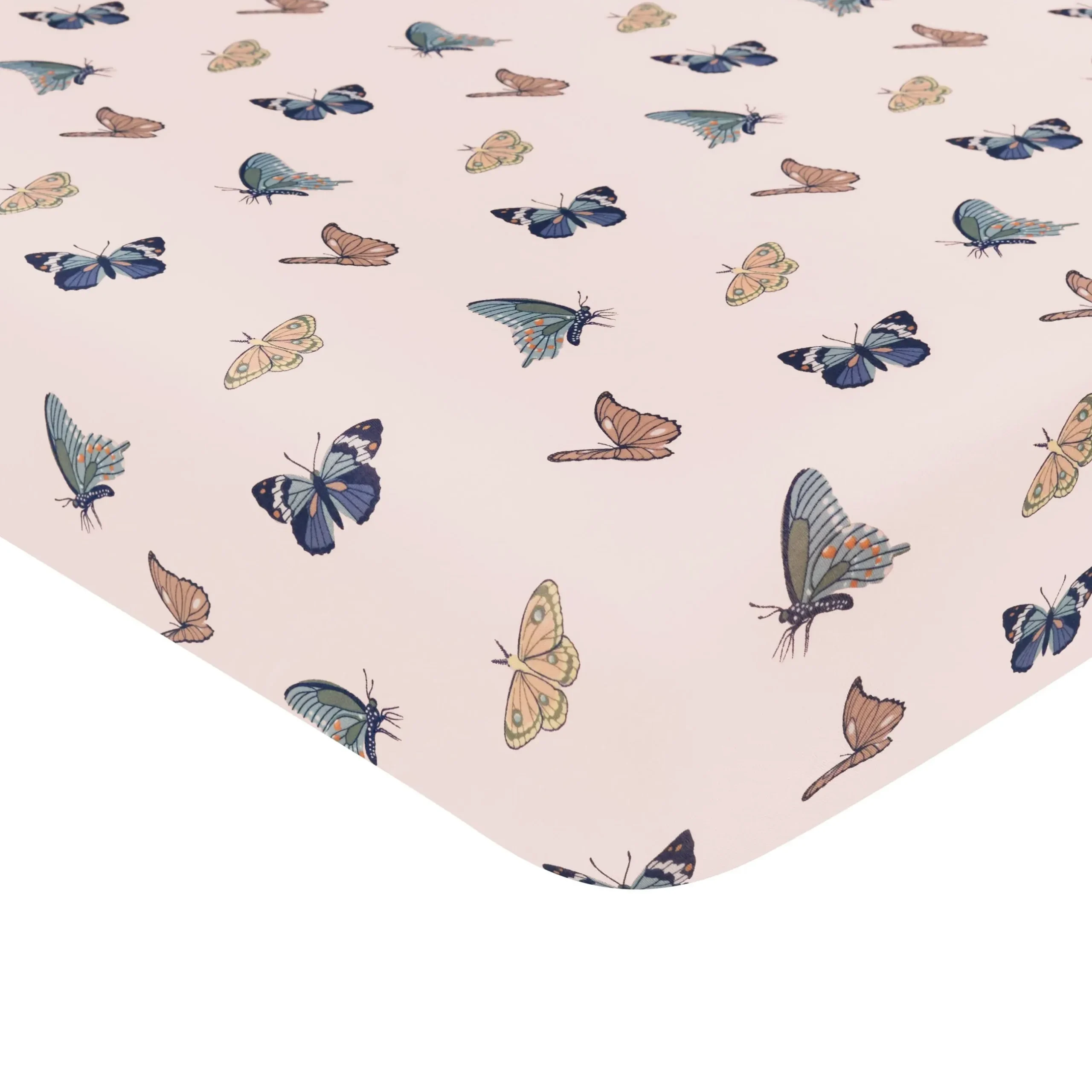 Kyte Baby Crib Sheet in Blush Butterfly