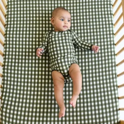 Outlet Kyte Baby Crib Sheet in Gingham Fir