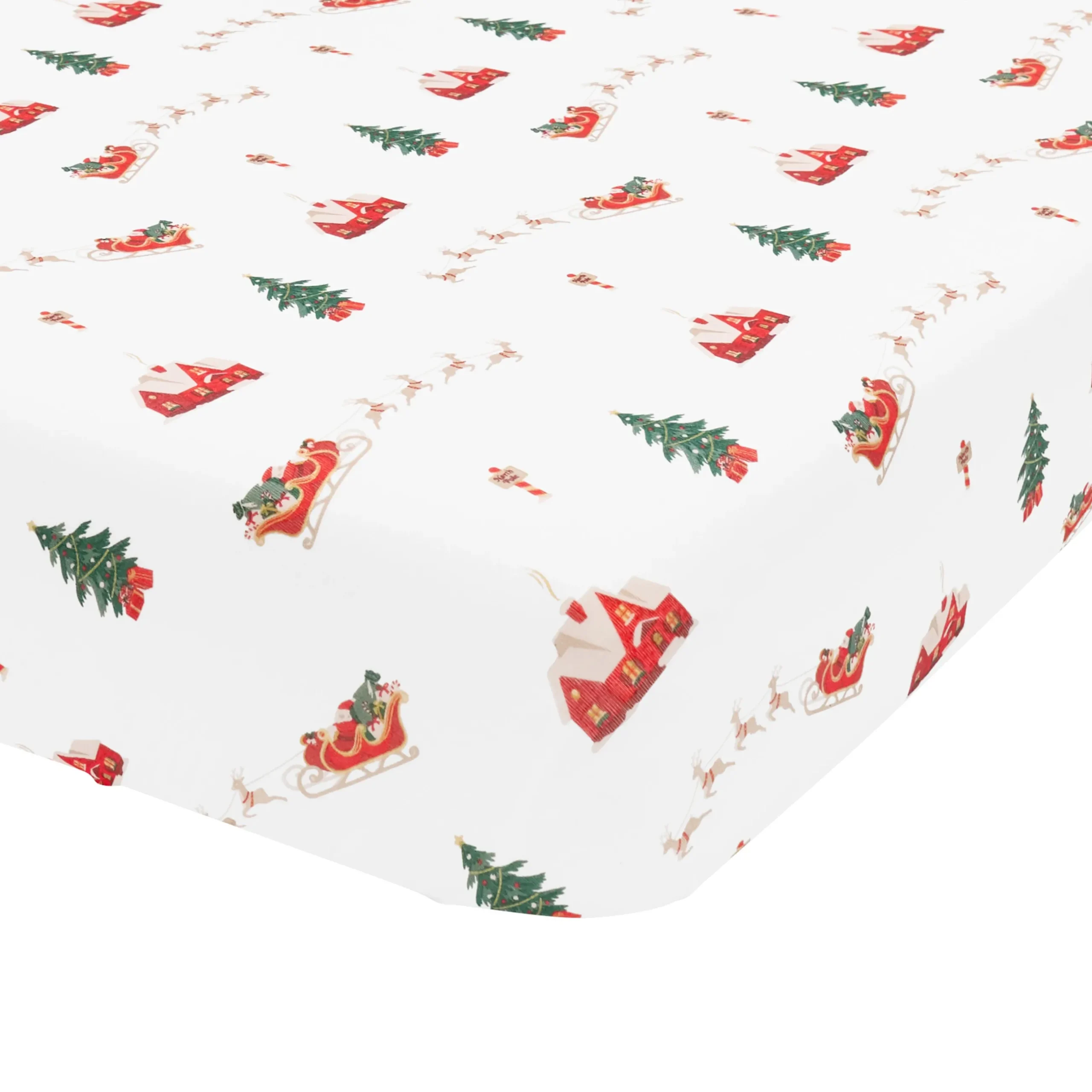 Hot Kyte Baby Crib Sheet in Santa Sleigh