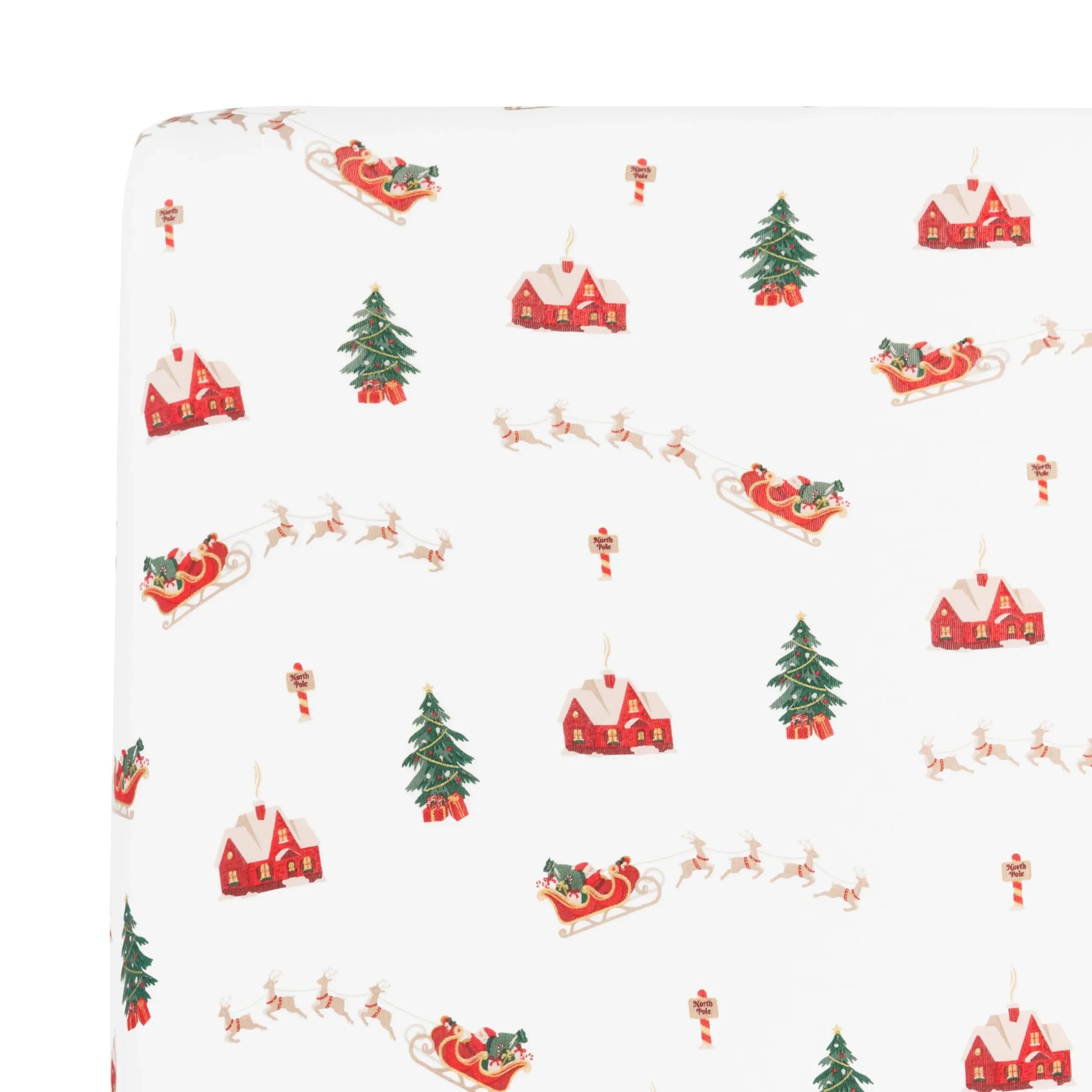 Hot Kyte Baby Crib Sheet in Santa Sleigh