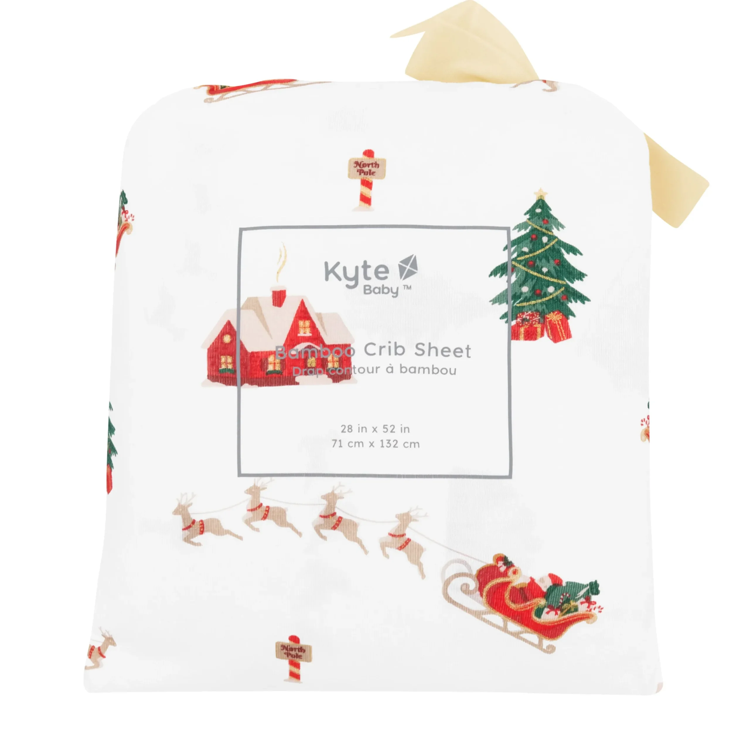 Hot Kyte Baby Crib Sheet in Santa Sleigh