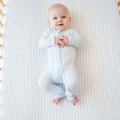 Best Kyte Baby Crib Sheet in Small Mist Stripe