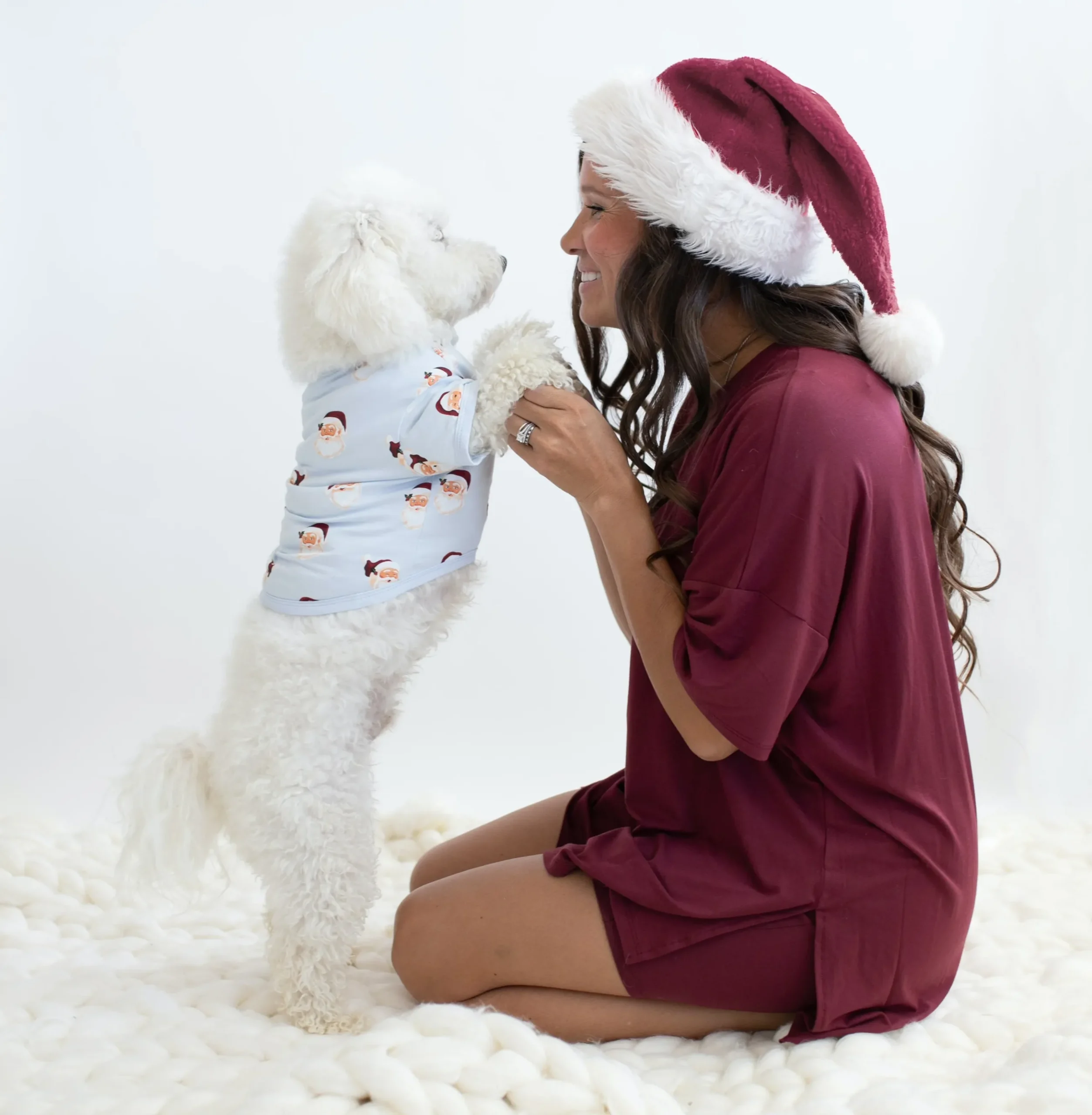 Clearance Kyte Baby Dog Tee in Vintage Santa