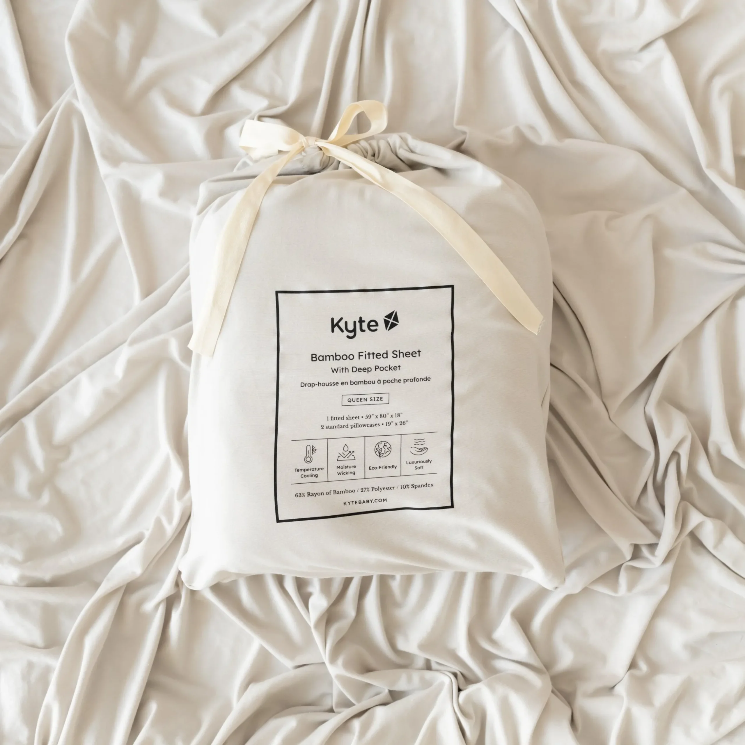 Discount Kyte Baby Fitted Sheet with Pillowcases in Oat