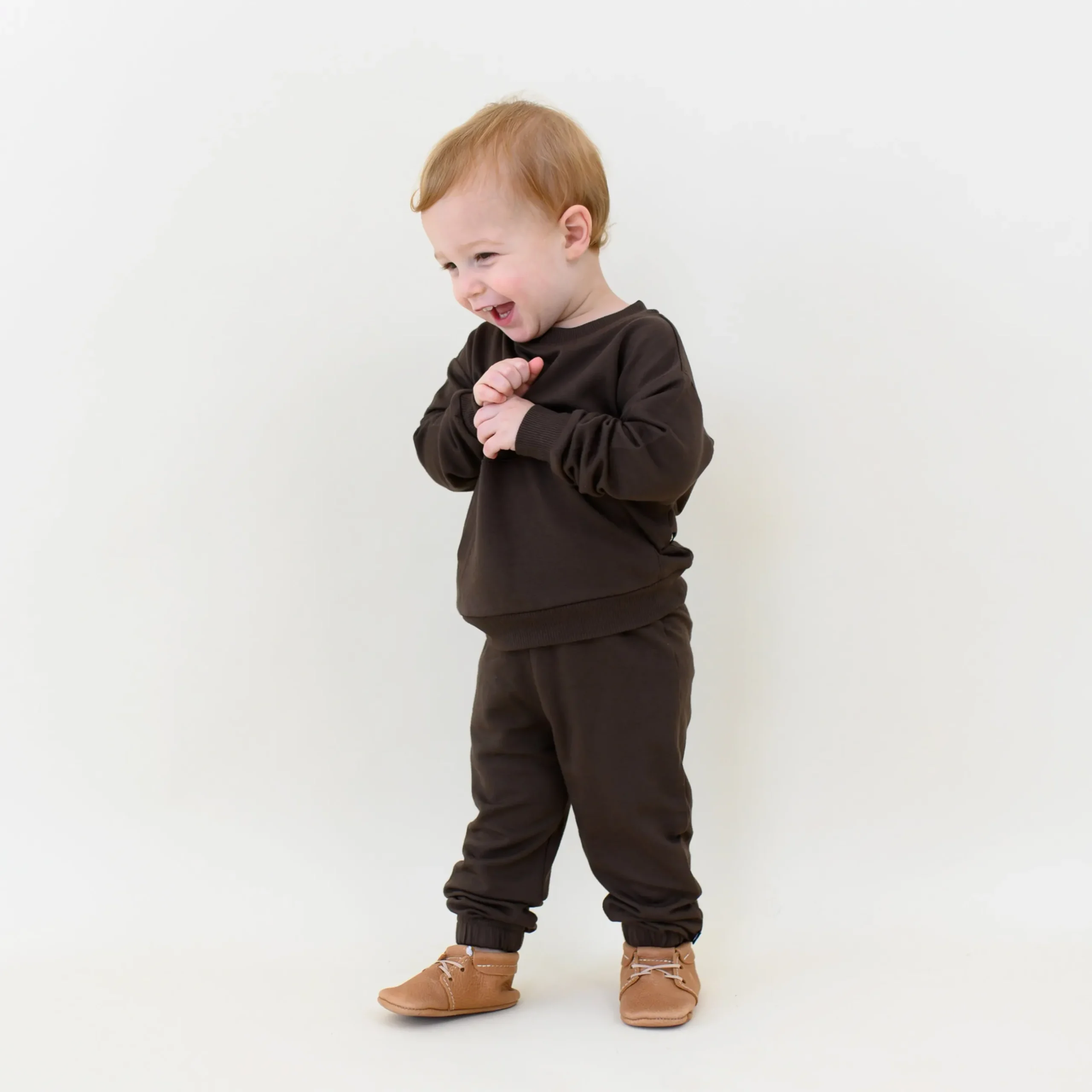 Kyte Baby French Terry Jogger Set in Espresso