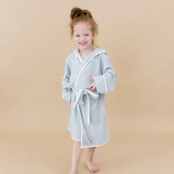 Online Kyte Baby Hooded Bath Robe in Storm with Cloud Trim