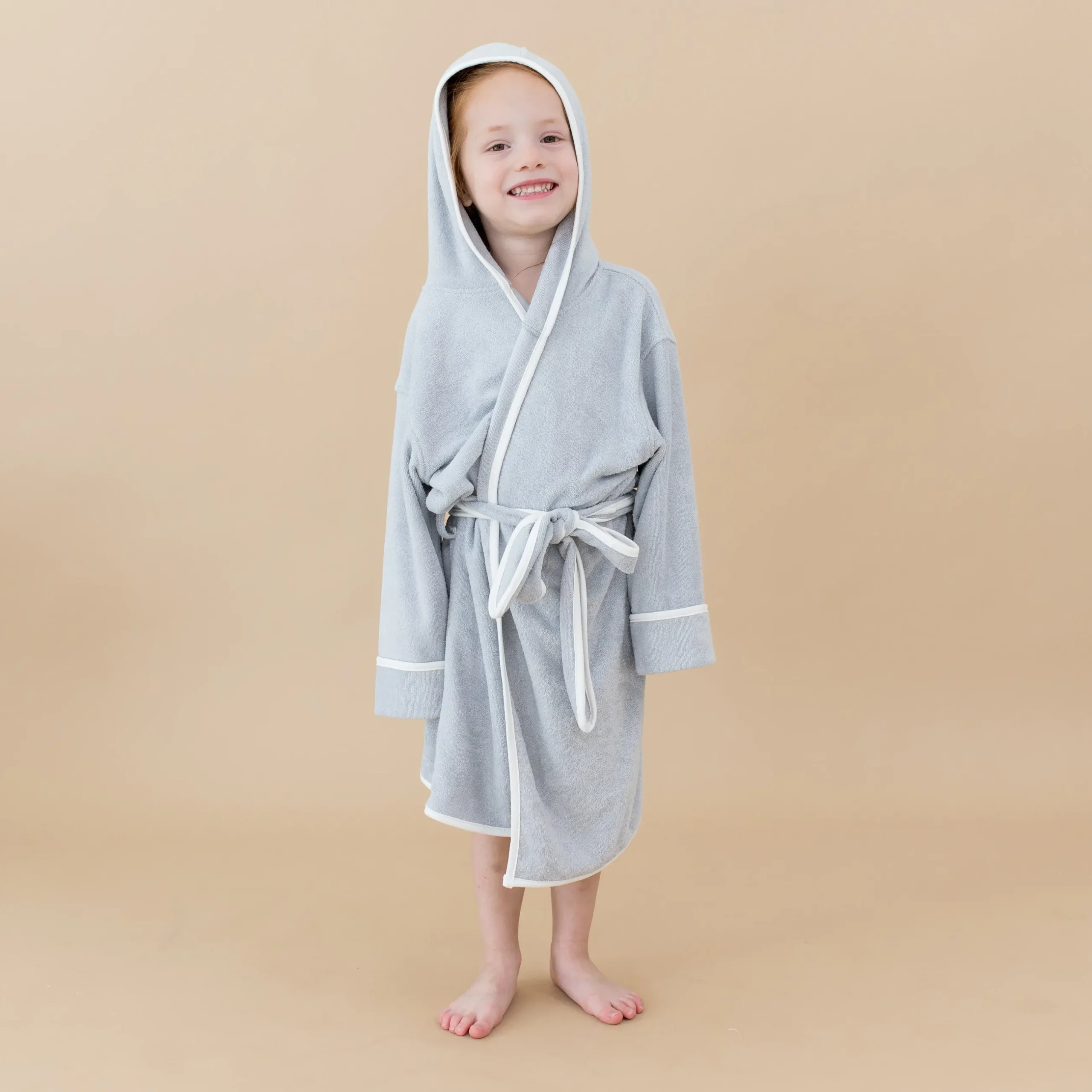 Online Kyte Baby Hooded Bath Robe in Storm with Cloud Trim