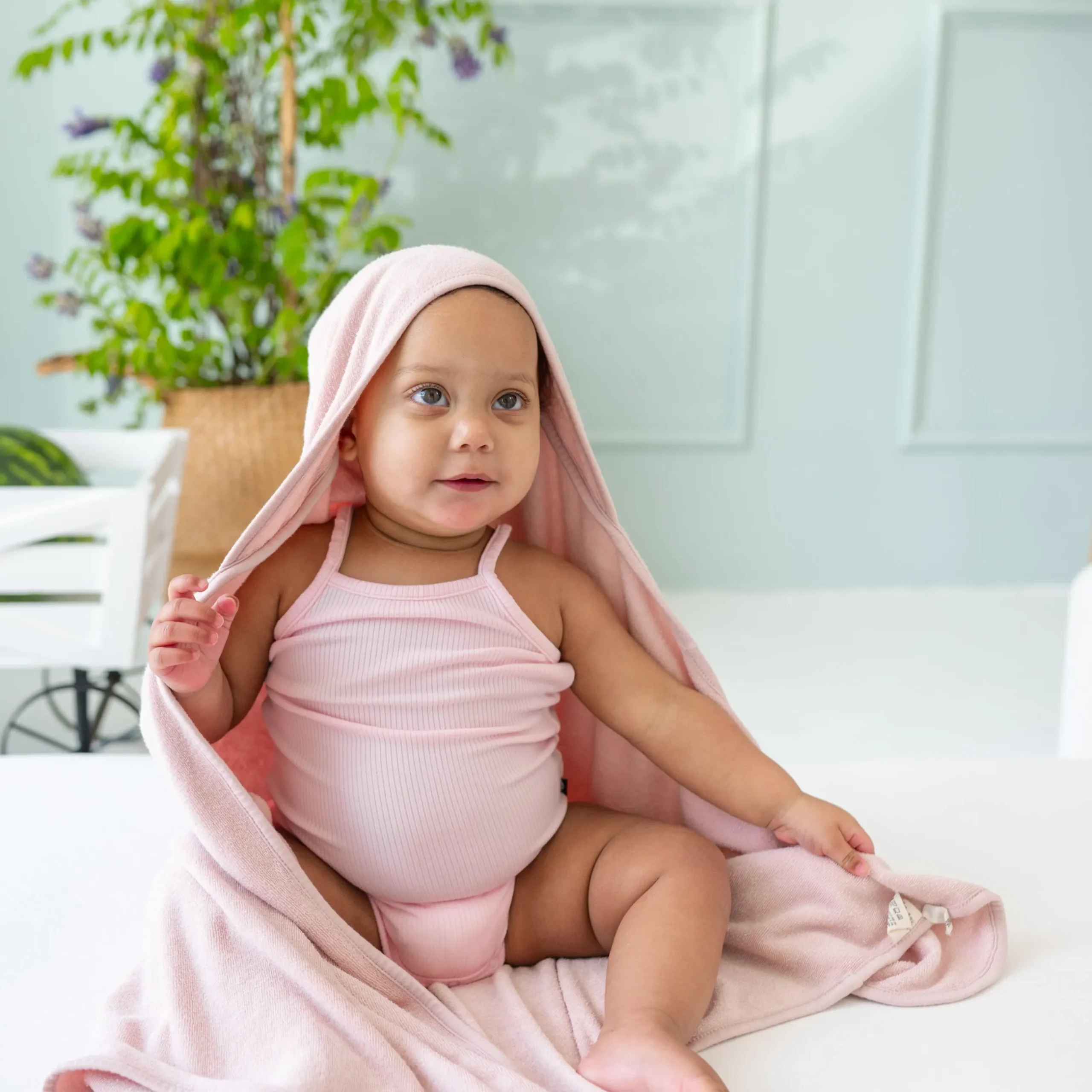 Sale Kyte Baby Hooded Bath Towel in Blush