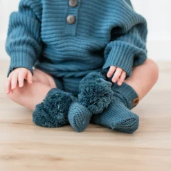 Clearance Kyte Baby Knit Booties in Atlantic