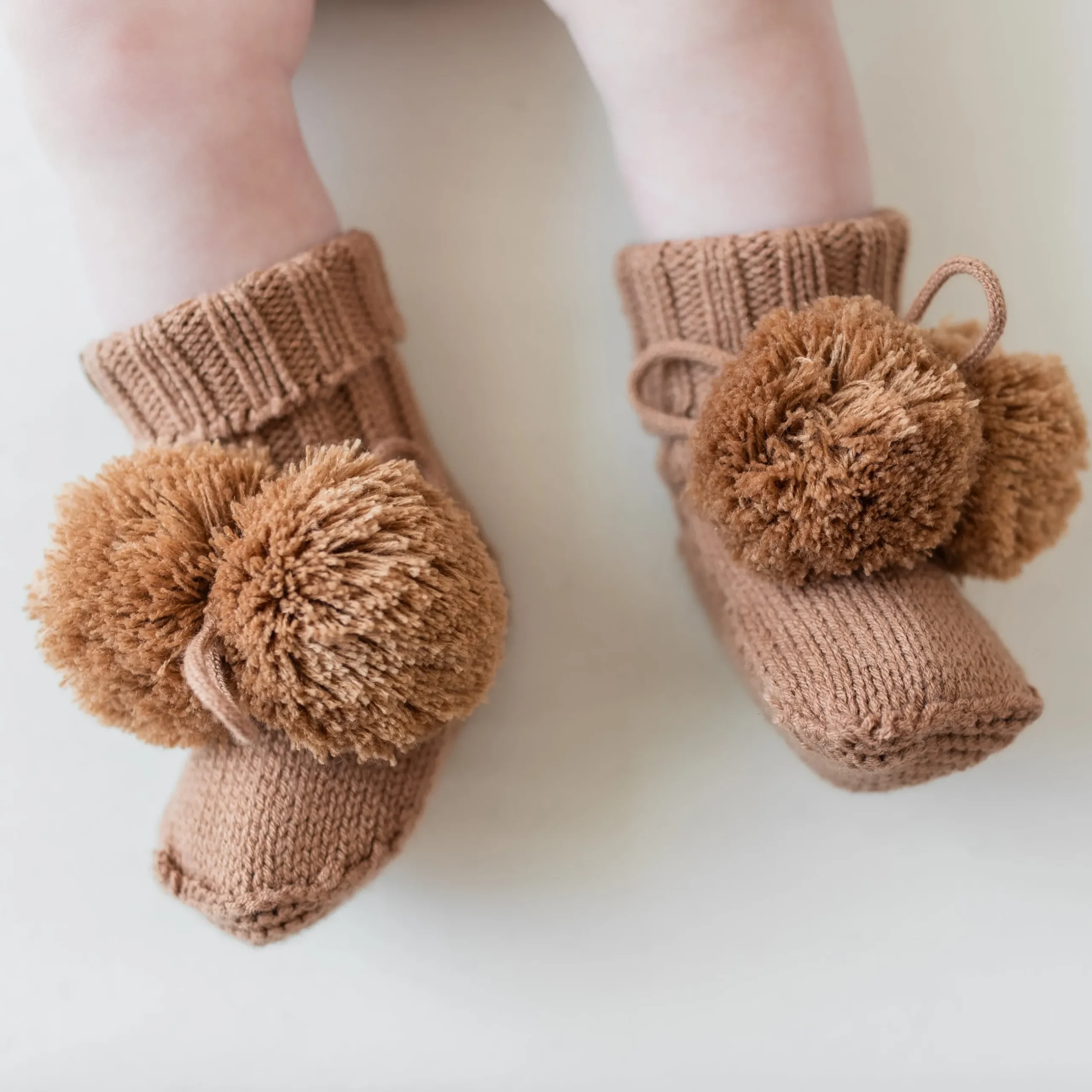 Online Kyte Baby Knit Booties in Latte