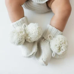 Online Kyte Baby Knit Booties in Oat
