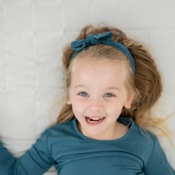 New Kyte Baby Knotted Bow Headband in Atlantic