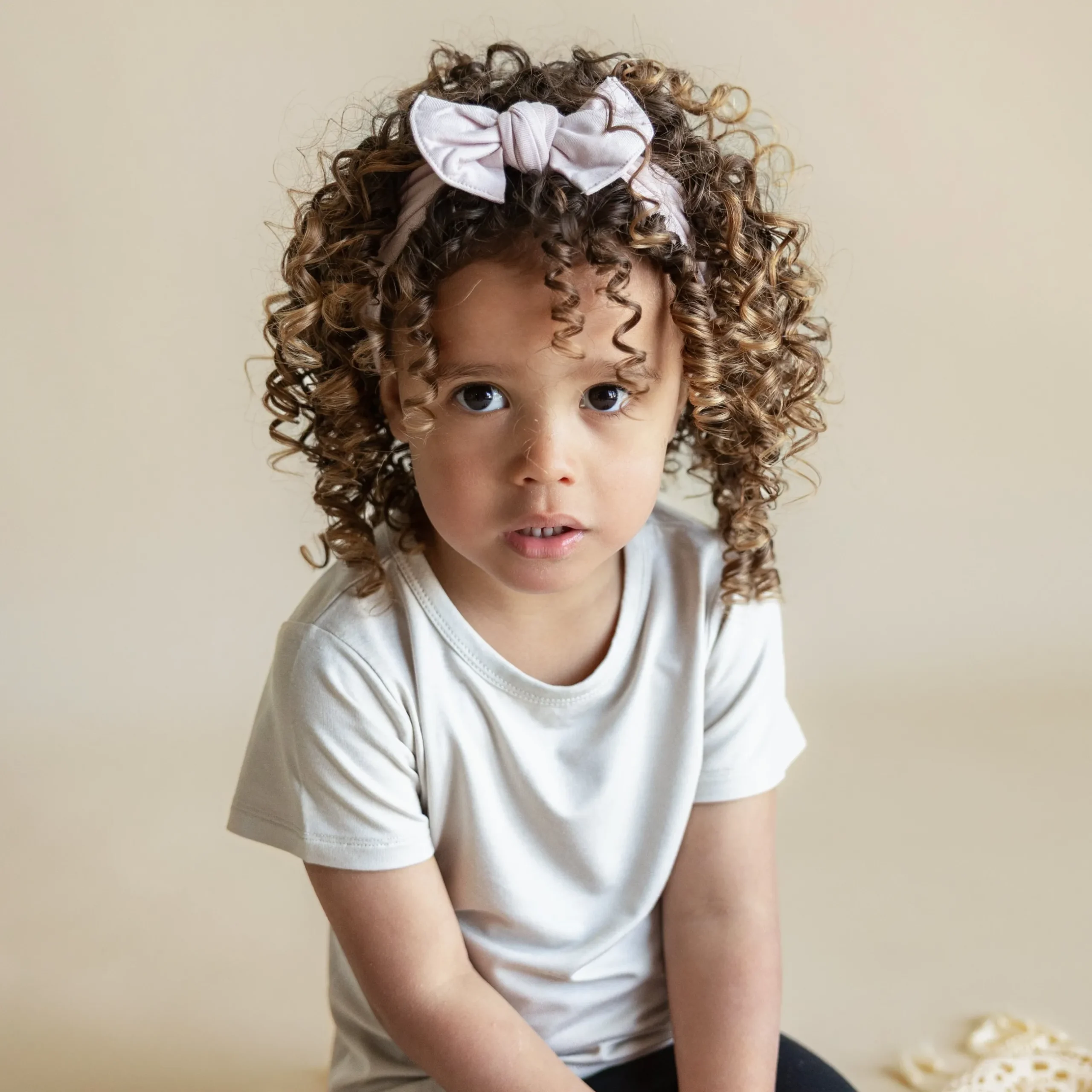 Hot Kyte Baby Knotted Bow Headband in Blush