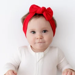 Outlet Kyte Baby Knotted Bow Headband in Cardinal