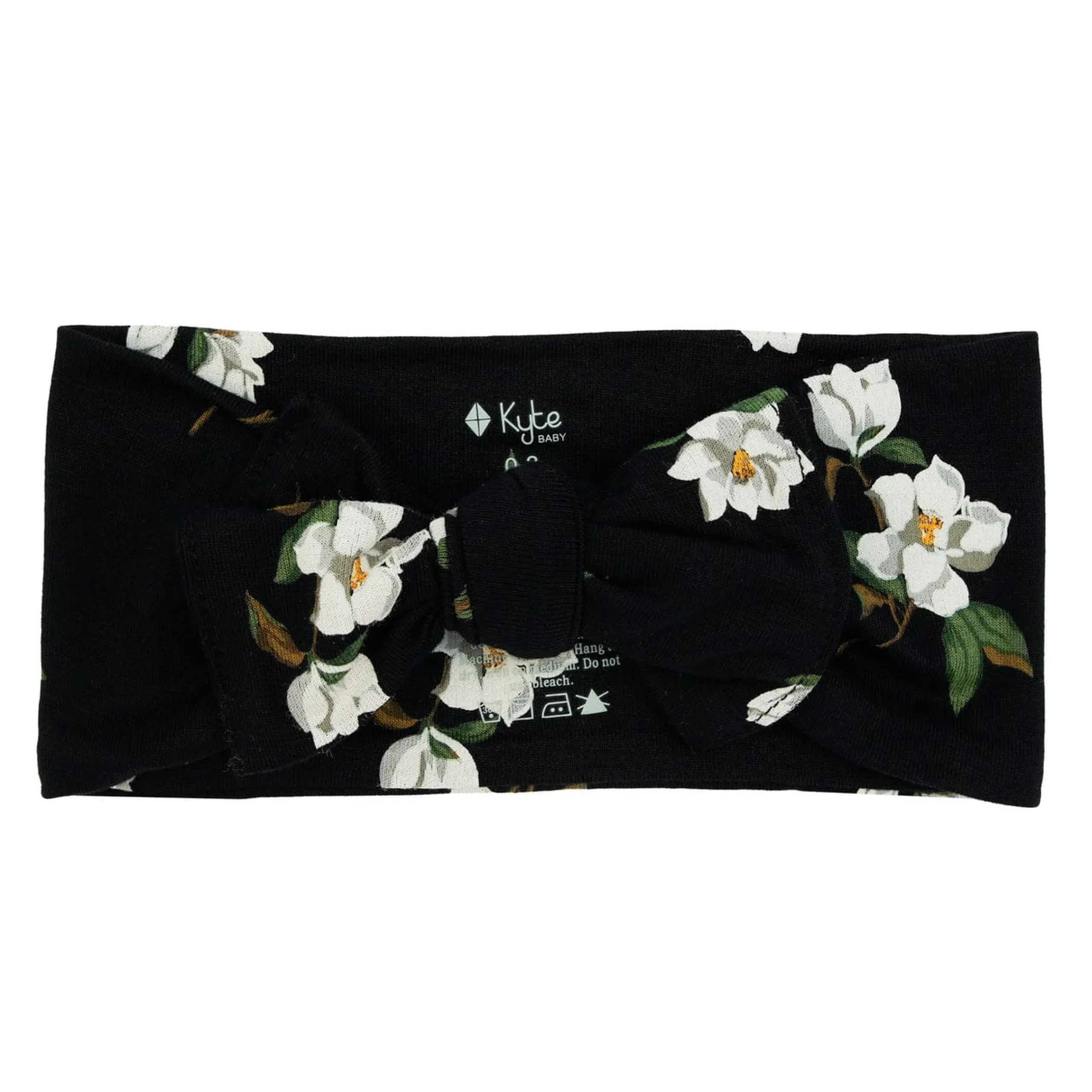 Hot Kyte Baby Knotted Bow Headband in Small Midnight Magnolia