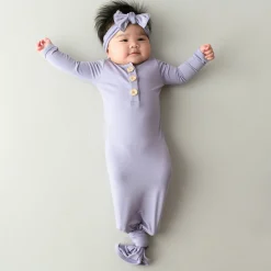 Discount Kyte Baby Knotted Gown with Bow Set in Taro