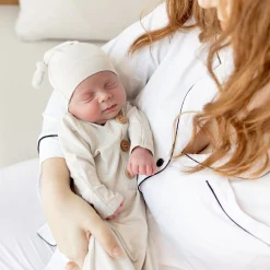 Outlet Kyte Baby Knotted Gown with Hat Set in Oat