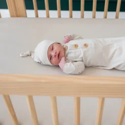 Outlet Kyte Baby Knotted Gown with Hat Set in Oat