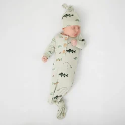 Sale Kyte Baby Knotted Gown with Hat Set in Fishing