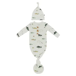 Sale Kyte Baby Knotted Gown with Hat Set in Fishing