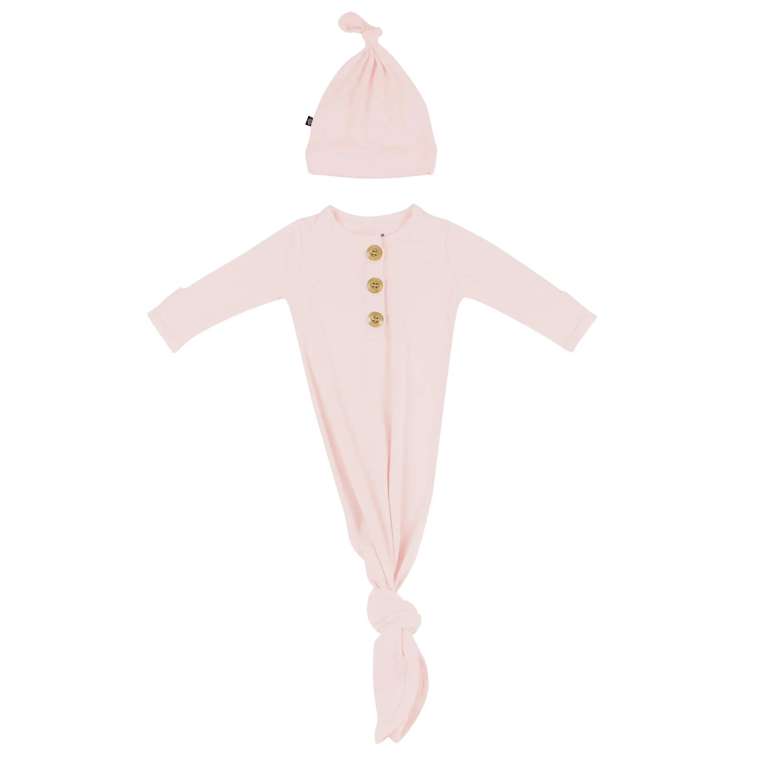 Online Kyte Baby Knotted Gown with Hat Set in Blush