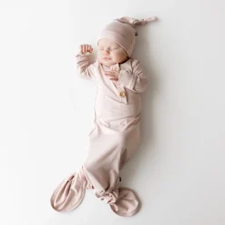 Online Kyte Baby Knotted Gown with Hat Set in Blush