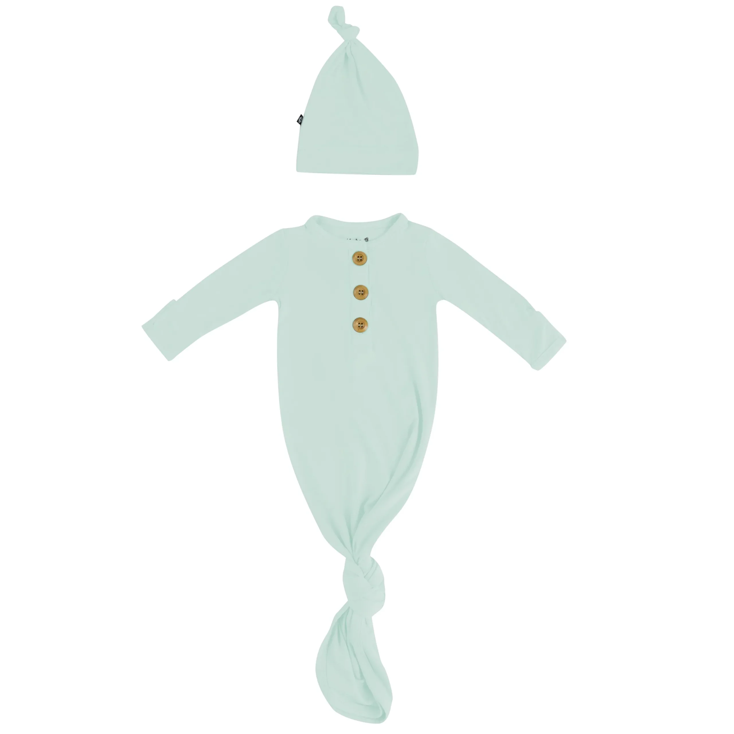 Best Kyte Baby Knotted Gown with Hat Set in Sage