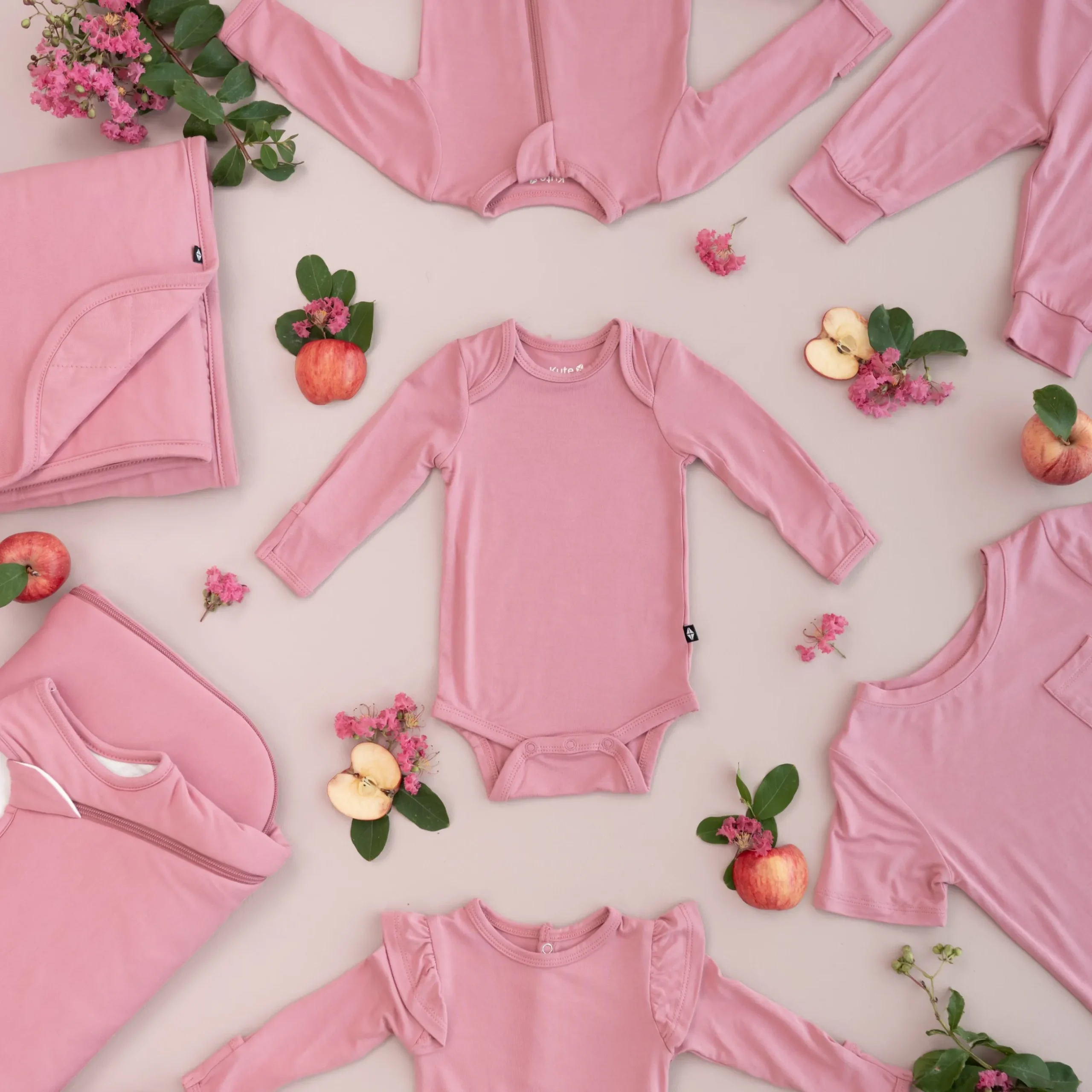 Best Kyte Baby Long Sleeve Bodysuit in Apple Blossom