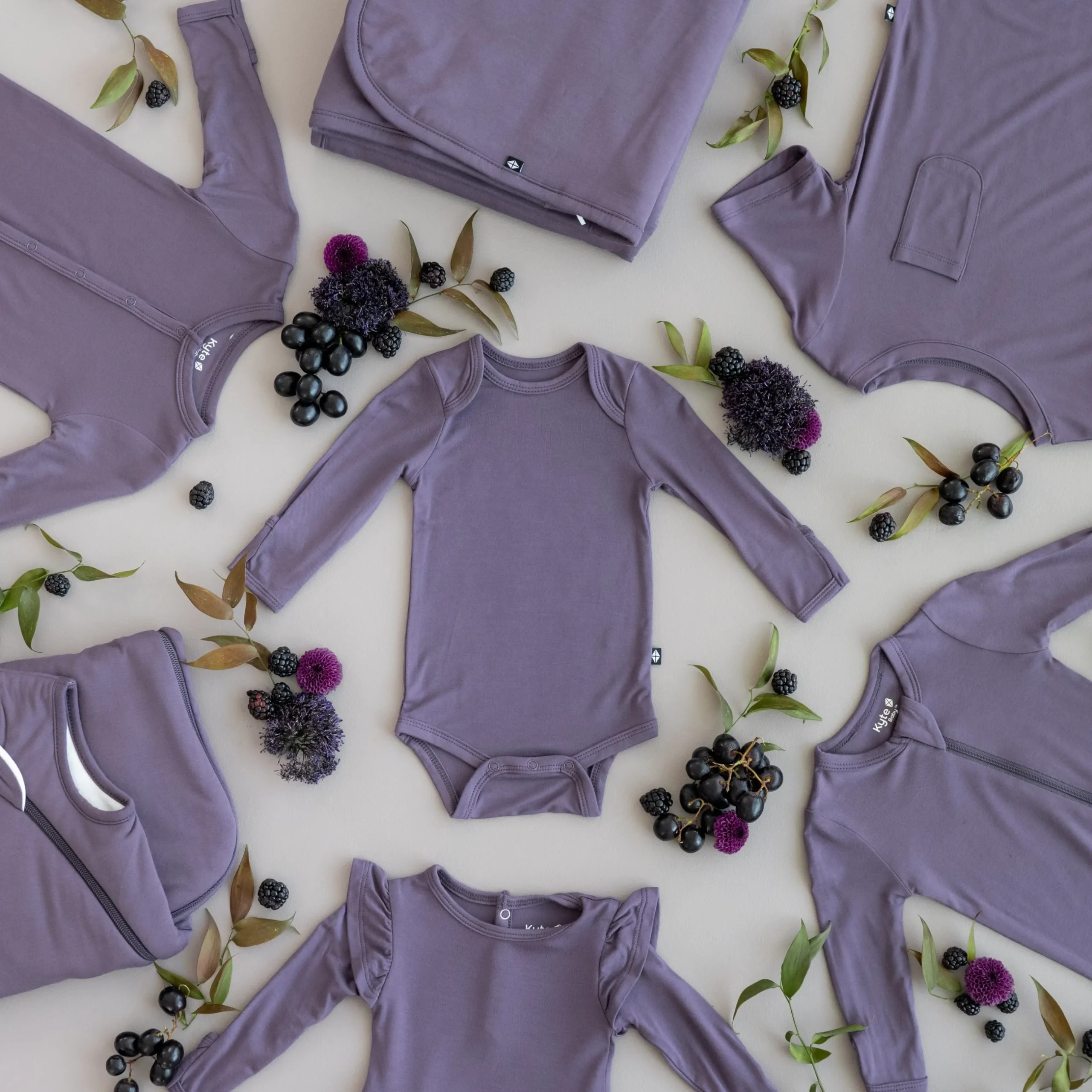 Clearance Kyte Baby Long Sleeve Bodysuit in Currant