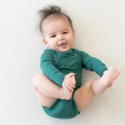 Outlet Kyte Baby Long Sleeve Bodysuit in Emerald