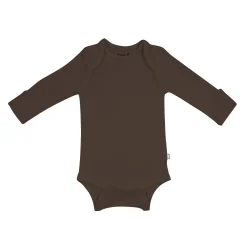 Hot Kyte Baby Long Sleeve Bodysuit in Espresso